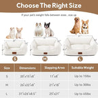 Zerbuger Orthopedic Dog Bed for Medium Dogs,Dog Sofa Beds Supportive Foam Pet Couch Bed with Removable Washable Mat and Nonskid Bottom (Medium, Cream)
