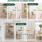 Snagle Paw Metal Freestanding Dog Gate with Door,120” W x 36” H Dog Fence with Support Feet for Doorways, Stairs and Hallways, Portable Pet Gate for Indoor Use (6 Panel, White)