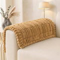 Non Slip Couch Armrest Covers for Dogs, Fuzzy Pet Sofa Arm Covers | Washable for Armrest & Backrest, Soft Thick Furniture Protector for Cats Dogs, Against Fur, Dirt, 27.6" x 27.6", Camel