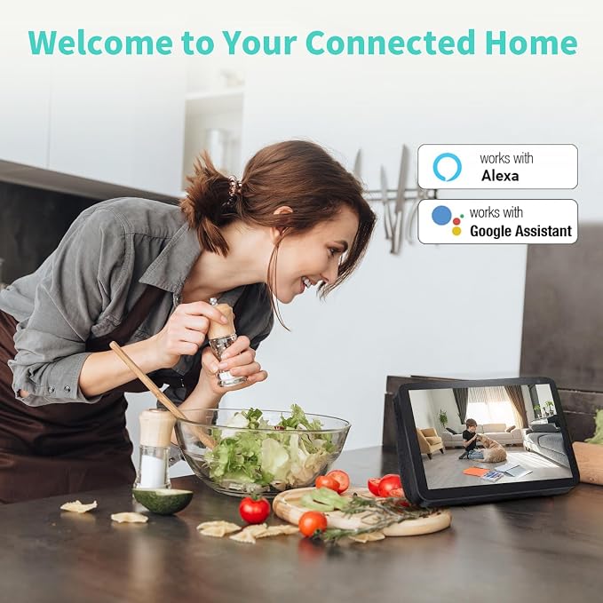 2K Indoor Security Camera, 360° Pan/Tilt AI Human Pet Motion Security Camera, 2.4/5 GHz Night Vision Camera, 2 Way Audio, Compatible with Alexa Google Assistant (3 Months of Cloud Storage)