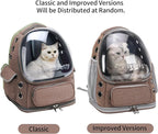 Cawypety Cat Backpack Carrier, Breathable Cat Carrier Large Space Bubble Pet Backpack for Kitty Small Dog up to 15lbs, Transparent & Foldable Pet Carrier for Travel Hiking | Breathable Mesh Cat Backpack Transparent Foldable Pet Clear Carrier Portable f...