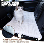 Dog Car Seat Waterproof Bed Cover Nonslip Car Back Seat Soft and Comfortabl | Pet Bed Mat Car Blanket for Travel Backseat Extender Seat Covers Dog Bed for Cars Trucks and SUVs (White Cover 23.6” x 51”)