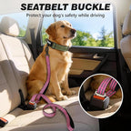 Double Handle Dog Leash with Poop Bag Holder and Car Seat Belt Buckle | Heavy Duty | Double Handle | with Poop Bag Holder | with Car Seat Belt Buckle | Reflective | Lightweight