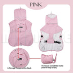 MAMORE Dog Raincoat, Waterproof Rain Jacket for Small Medium Large Dogs, Windproof Reflective Adjustable Breathable Pet Rain Coat with Storage Pocket and Leash Holes (Pink, 2X-Large)