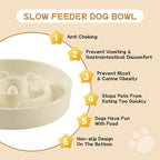 Havniva Elevated Slow Feeder Dog Bowls, Ceramic Dog Bowl Slow Feeder Set | 0.9 Cups Raised Slow Feeding Bowl for Small Breed, 6.1” Dog Water Bowl with Wooden Stand, Puzzle Dog Slow Feeder, Non-slip