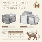 Top and Side Expandable Pet Carrier with Treat & Pet Window,18x11x11 Inch Delta American United Airline Approved,Soft-Sided Dog Carrier for Small Dogs and Cats,Travel Cat Carrier with Locking Zippers