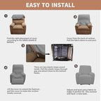 Easy-Going 100% Waterproof Recliner Chair Cover，1-Piece Recliner Slipcover | Dual Waterproof Couch Cover for Recliner，Leakproof Furniture Protector for Kids Pets Dog Cat Daily Stain, Light Fray