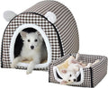 Dog Bed,2 Ways to Use,Indoor Pet House with Fluffy Mat,Removable and Washable Cover,Non-Slip Bottom,for Large Dogs(XL Brown Cranes)
