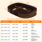 Dwanton Orthopedic Dog Bed for Extra Extra Large Dogs with Gel Memory Foam, Waterproof Dog Sofa, Washable Pet Bed with Four Sided Bolster Cushion, Removable Cover & Non-Slip Bottom, 48", Brown