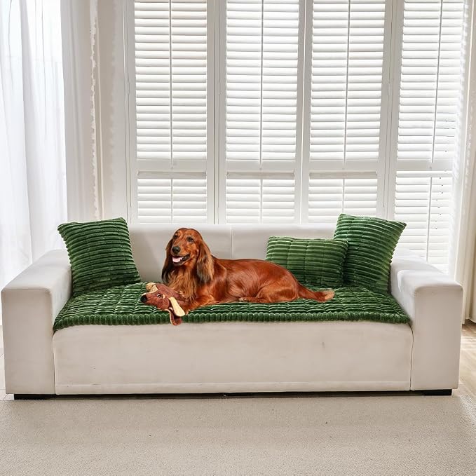 Mitid Sofa Cover Fuzzy Couch Cover for Pet, Couch Covers for Dogs Pets Mat | Washable Non-Slip Sofa Slipcover Cushion Protector Pets Friendly Mat, Dog Couch Cover, Square Couch Covers for Dogs Non Skid