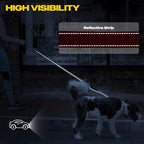 Fida 10ft Heavy Duty Dog Leash with 2 Comfortable Padded Handles, Traffic Handle & Advanced Easy Snap Hook, Reflective Walking Lead for Large, Medium & Small Breed Dogs, Red