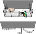 FXW Rollick Dog Playpen with Fence-to-Wall Anchors, 32" H, 8 Panels | Heavy-Duty & Easy setup Play Area, Flexible Boundaries, Indoor & Yard, For Small & Medium Dogs, Patented