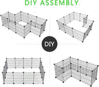 LURIVA Small Animal Playpen, Guinea Pig Cages, Pet Playpen, Rabbit Cage,Small Animal Cage, Puppy Kitten Dog Playpen, Indoor Outdoor Portable Metal Wire Yard Fence,15 X 12 Inch, 24 Panels, Black