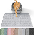 Cat Litter Mat, 23.5x16 Silicone Trapping Mat Ash Grey | for Kitty Litter Box, Easy Clean, BPA Free Rubber, Center Litter Collection, Easy Pour-Back, Waterproof, Odor-Resistant
