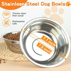 COMESOON Elevated Dog Bowls, 5 Adjustable Heights (3.9"-13.4") Raised Dogs Food Bowl Stand for Medium Large Sized Dogs, Non-Slip Foldable Travel Pet Feeder Black with Stainless Steel Bowls