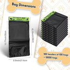 Ireer 10000 Pcs Dog Bags Bulk, Dog Pet Waste Bags Bulk, Leakproof Easy Single Pull Bag for Poop Station Fit Hang Hole Dispenser Pet Waste Bag for Home Outdoor