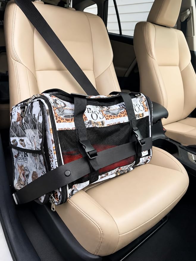 Airline Approved Pet Carrier with Wheels – 6 Removable 360° Spinner Wheels, Telescopic Handle with Phone Holder, Expandable Ventilated Cat & Dog Travel Carrier