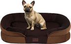 Dwanton Orthopedic Dog Bed for Medium Dogs with Gel Memory Foam, Waterproof Dog Sofa, Washable Pet Bed with Four Sided Bolster Cushion, Removable Cover & Non-Slip Bottom, 28", Brown