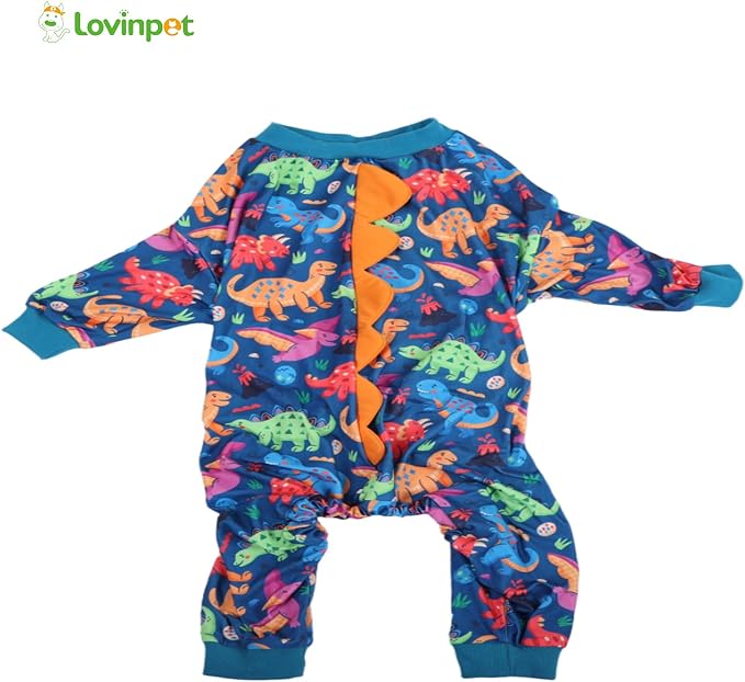 LovinPet Large Dog Pajamas, Four-Leg Stretch Onesie Bodysuit, Lightweight UV-Shielding Pajamas, Anti-Lick Calming Recovery Suit for Surgery, Pull-On for Medium and Large Breeds,Green,M