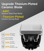5FC Pet Clipper Replacement Blade for P60 & P300, Detachable 440C Stainless Steel Fixed Blade & Titanium-Plated Ceramic Moving Blade, 6.4mm (1/4")
