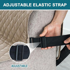 Turquoize 100% Waterproof Futon Cover Futon Slipcover Washable Armless Sofa Bed Slipcover Protector Seat Width Up to 70" with Adjustable Elastic Strap Anti-Slip for Dogs, Khaki