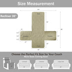 Quilted Recliner Chair Covers, Soft Lazy Boy Chair Covers, Water-Repellent Large Recliner Covers, Pet Friendly Chair Cover for Dogs, Washable Furniture Sofa Cover (Recliner 30", Sage Green)