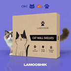 Cat Wall Shelves, Natural Floating Cat Furniture with Bed & Steps
