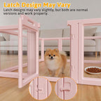 DIY Clear Acrylic Dog Playpen House,Quick Easy Assembly and Disassembly,Strong Floor Suction,Indoor and Outdoor Use,Easy Cleansing Puppy Fence (Skin Pink, 30.3" H, 12PCS)