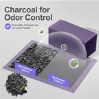 Cat Pad Refills for Litter Box, 16.9"x11.4" Odor Control Cat Pee Pads with Activated Carbon for Breeze Litter System(30Counts/Purple)
