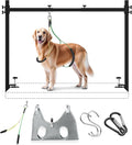 H Shape Dog Grooming Arm for Table, L Size Hammock, 42" H, 31-43" W | Heavy Duty, Adjustable Grooming Stand, Clamp Fits up to 2.76", with Hammock & 2 Nooses for Home Grooming & Nail Trimming