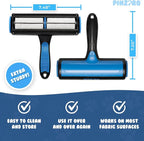 Pet Hair Remover + Bonus Mini Pet Detailing Brush - Reusable Lint Roller - Cat Hair Remover Roller - PinzPro Dog Hair Remover Set for Carpet, Couch, Bed, Car Seat.