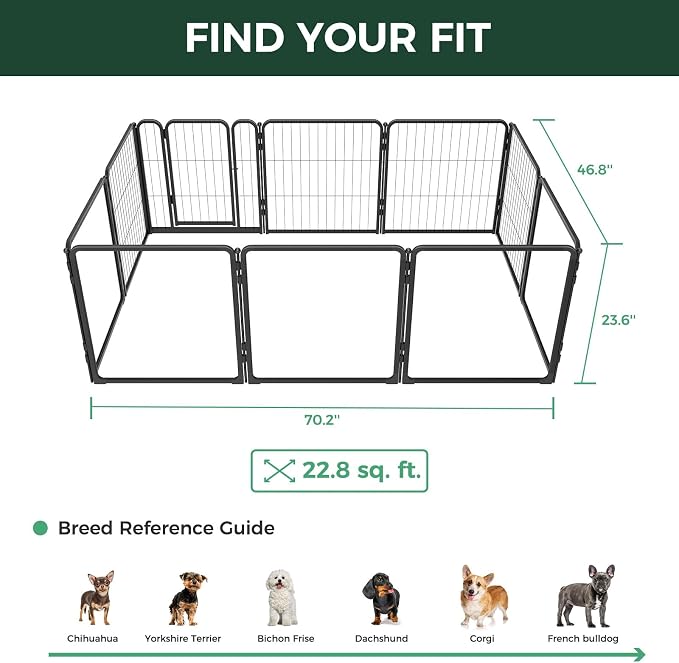 FXW AuraSpace Pro Acrylic & Wire Mesh Indoor Dog Playpen, 24" H, 10 Panels | Clear View, Heavy-duty Metal, Flexible Layouts, Easy Walk-Through, For Puppies & Small Dogs, Patented