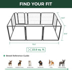 FXW AuraSpace Pro Acrylic & Wire Mesh Indoor Dog Playpen, 24" H, 10 Panels | Clear View, Heavy-duty Metal, Flexible Layouts, Easy Walk-Through, For Puppies & Small Dogs, Patented