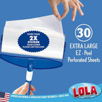 LOLA Rola PET Hair Remover Sticky Mop, Giant Floor Lint Roller, 9.5" x 3.5", Extender Handle, Largest Head, Traps Hair, Dust, Dirt, Extra Sticky Sheets