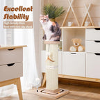 LIFLIX 27" Cat Scratching Post, Sisal Cat Scratcher with Interactive Track Balls and Hanging Balls, Vertical Scratching Posts for Indoor Cats and Kittens