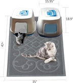 PetLike Cat Litter Box Mat, Thick Kitty Litter Trapping Mat, Durable,Waterproof &Washable with Non-Slip Backing, Soft on Kitty Paws and Easy to Clean, BPA Free