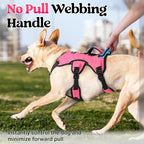 rabbitgoo Escape Proof Dog Harness for Large, No Pull with Lift Handle | No Escape, Full Soft Padded, Reflective Adjustable Vest, Leash Clip for Walking Hiking Training, Peach Pink, Large