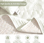 Boho Quilted Grand Sofa Couch Covers, Soft Cozy Couch Protector for 4 Cushion Couch, Pet-Friendly Couch Covers for Super LargeSofa, Oversized GrandSofa Slipcovers (Grand Sofa 88", White)