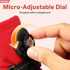 Dog Booties with Micro-Adjustable Dial, Waterproof Dog Shoes for Large Medium Small Dogs, Rugged Non-Slip Rubber Paw Protectors for Hot Pavement and Snow, Hiking 4PCS (RED, Size 4)