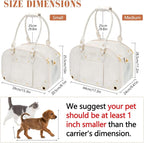 Dog Carrier Purse, Pet Carrier, Foldable Waterproof Premium Leather Pet Travel Portable Bag for Cat and Small Dog Home & Outdoor Small Beige