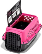 Petmate Dog Crates for Small Dogs & Cat Carriers, Two-Door Plastic Pet Kennel, Top & Front Loading, XS 19" For Dogs Up To 10 lb, Pink | Plastic pet kennel made in USA, for small pups and kittens, dual entry design, great for travel and vet trips, easy ...