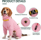 Kouser Waterproof Full-Body Coverage Dog Raincoat, Pink M | Dog Raincoat with Reflective Stripes, Adjustable Dog Rain Jacket with Leash D-Ring, Hooded Poncho for Small Medium Large Dogs