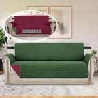H.VERSAILTEX Reversible Christmas Couch Covers for 3 Cushion Couch Water Resistant Sofa Couch Cover Washable Furniture Cover for Dogs, Pets, Kids(Sofa, Christmas Green/Christmas Red)