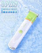 Dog Grooming Kit with Paw Trimmer, All-in-One Low Noise Electric Rechargeable Small Quiet Pet Clippers Foot Dog Hair Shaver with Stainless Steel Scissors and Comb for Dogs at Home (Green)