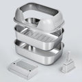 Stainless Steel Sifting Litter Box with Lid | 3-Second Cleanup, No Scooping Needed ,Premium Stainless Steel, Odor & Non-Stick,High-Density Sifting, Saves 30% Litter