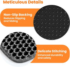 Cat Litter Mat, Double Layer Honeycomb Litter Box Mat | 24x18”, Efficient Litter Trapping, Easy to Clean, Waterproof, Non-Slip, Soft on Paws, Scratch Resistant, Black, Large