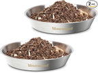 Cat Bowls,6.7" Extra Wide Stainless Steel Cat Food Bowls Whisker Friendly Water Dishes Plates for Cats and Small Dogs Good for Wet and Dry Food(2pack)