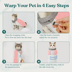 Supet Cat Grooming Wrap for Cutting Nails, Self-Adhesive Calm Cat Swaddle | Bite-Proof Mesh Hood & Thick Waist Strap Anti-Escape Anti-Scratch Bag for Nail Trimming, Medication, Ear Cleaning (Pink L)