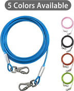 Dog Tie Out Cable - Chew Proof Steel Wire Lead - 360° Tangle Free Outdoor Leash for Pups - Dog Runner Cable for Small to Medium Dogs (Blue, 45lbs/10ft)