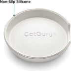 CatGuru Cat Bowls, Original Whisker-Friendly Pet Bowl for Wet & Dry Food | Wide, shallow food dish lets cats reach every bite comfortably reducing food waste. Nonslip. Dishwasher safe/ Ceramic